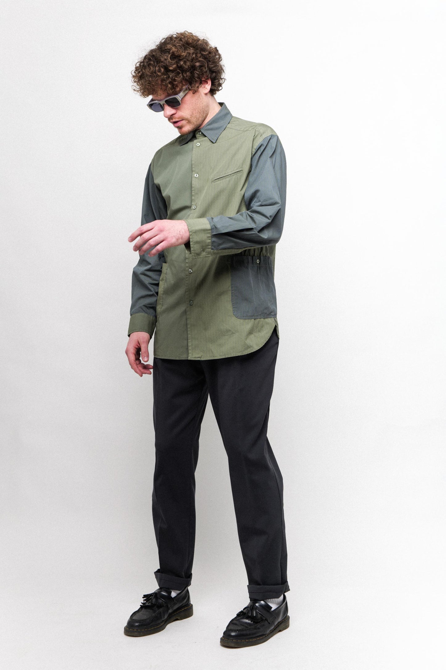 PATCHWORK SHIRT GREEN - e.c.t. studio - ect.studio