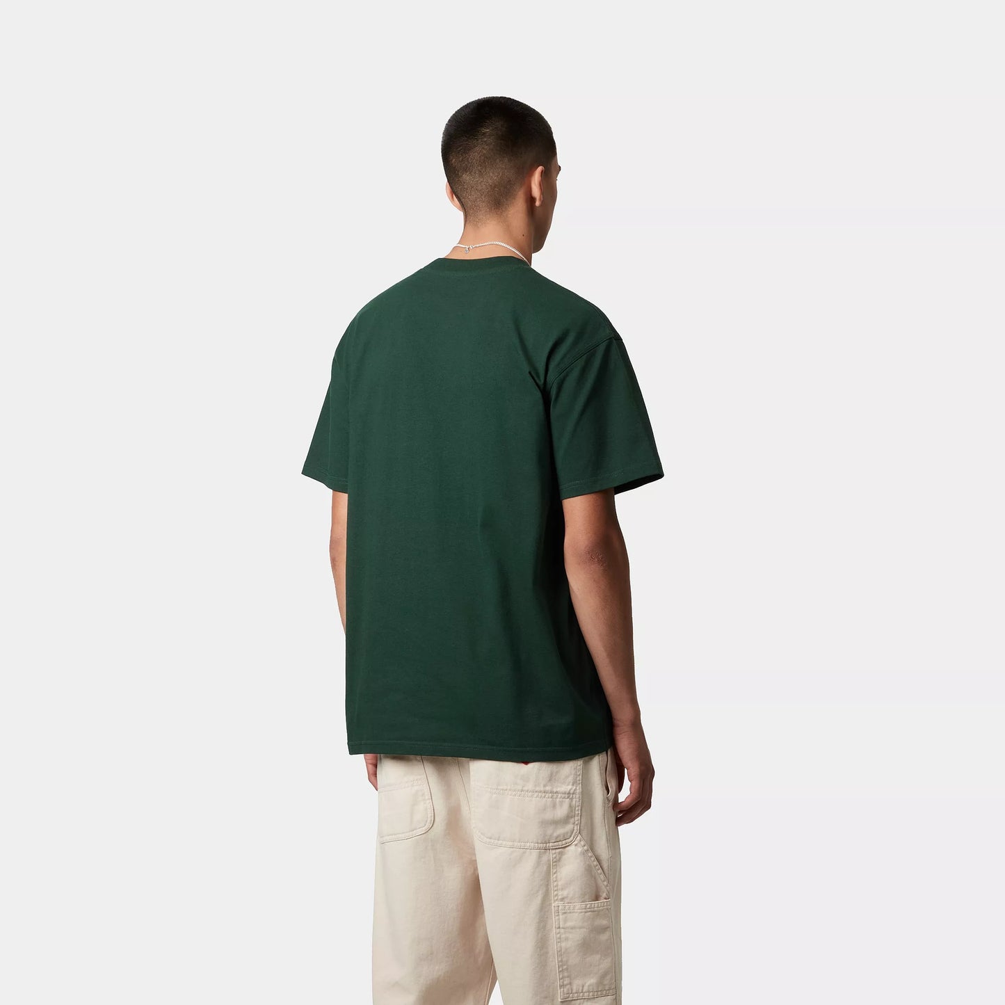 S/S American Script T-Shirt - Conifer