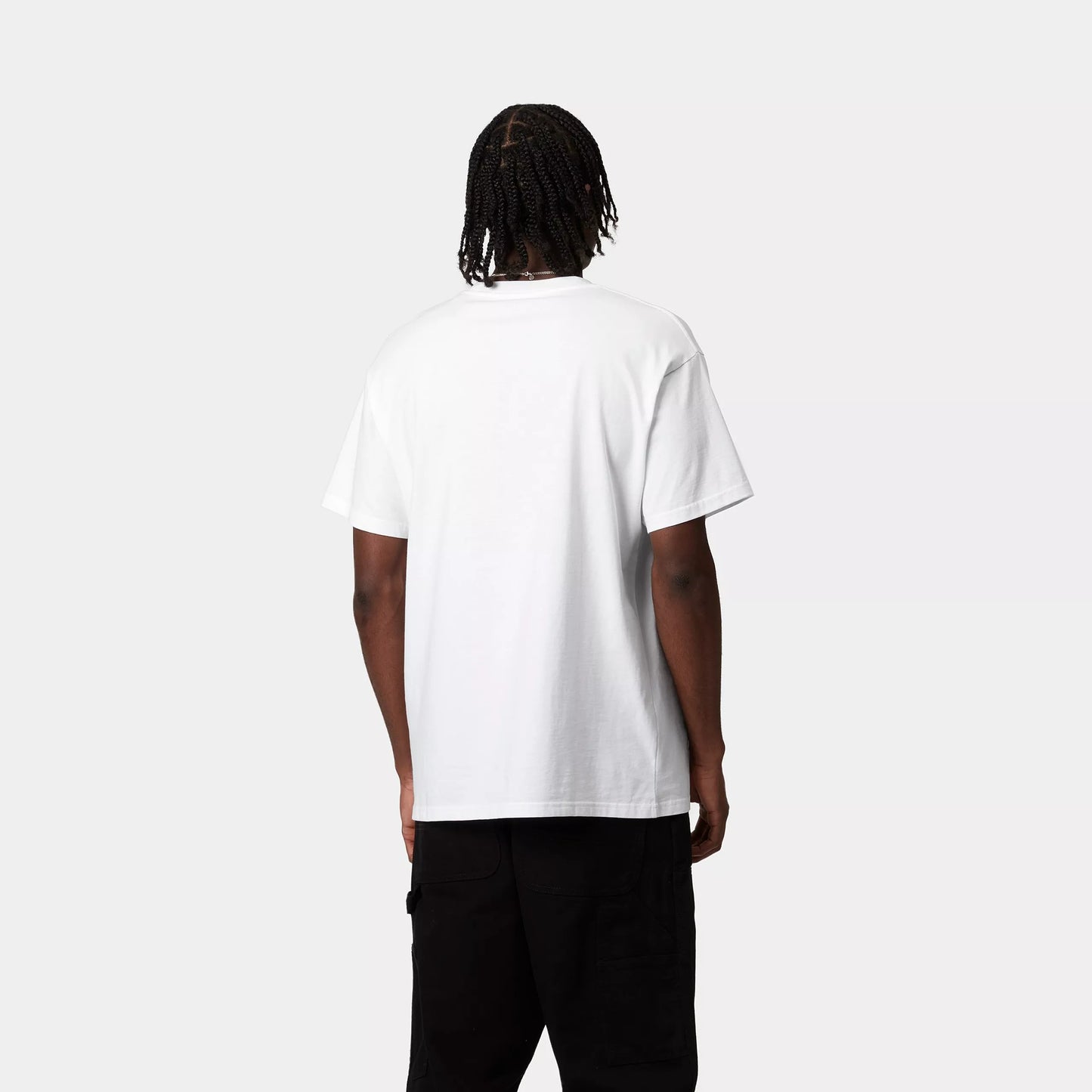 S/S Script Embroidery T-Shirt - White / Black